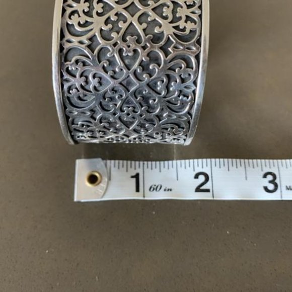 WOW Silpada Sterling Silver Wide Intricate Cuff Bracelet B1697 Filigree - Picture 4 of 5